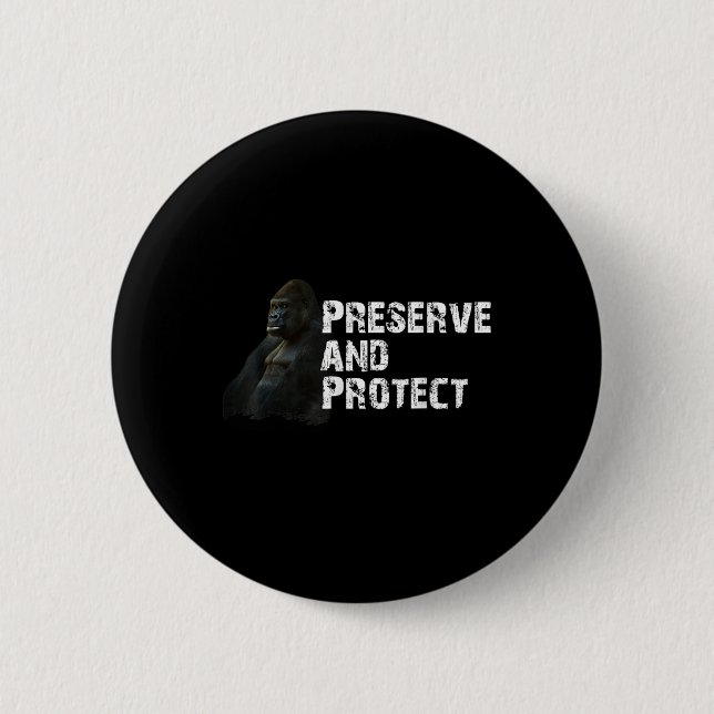 Mountain Gorilla Environmental Protection Conserva 6 Cm Round Badge (Front)