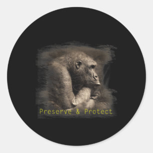 Mountain Gorilla Environmental Protection Conserva Classic Round Sticker
