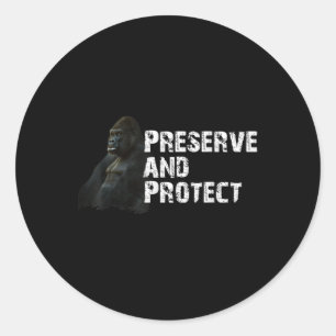 Mountain Gorilla Environmental Protection Conserva Classic Round Sticker