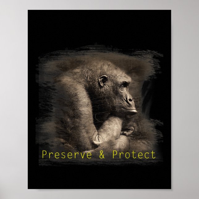 Mountain Gorilla Environmental Protection Conserva Poster (Front)