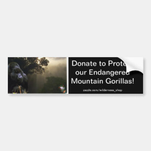 Mountain Gorillas Wildlife Support Bumper Sticker