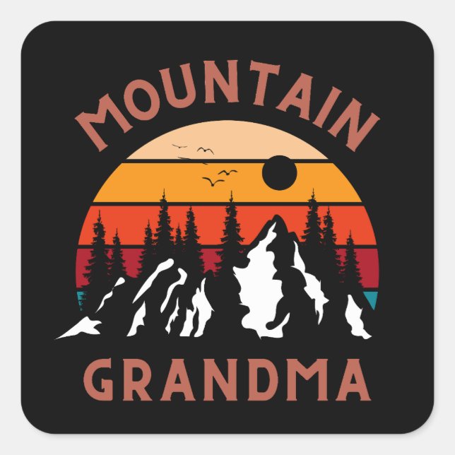 Mountain Grandma Square Sticker (Front)