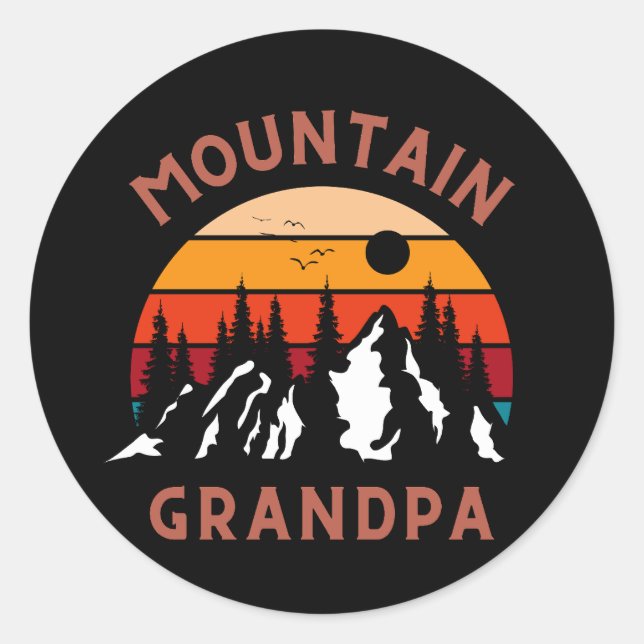 Mountain Grandpa Classic Round Sticker (Front)