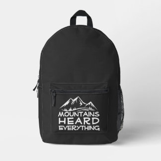 Mountain Graphic Hiking black white Backpack