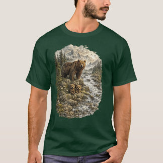 Mountain Guardians – Vintage Grizzly Bear Family T-Shirt