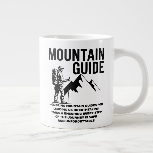 Mountain Guide Hiking Adventure Graphic Design Large Coffee Mug (Right)