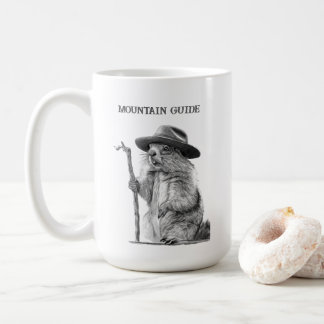 Mountain guide - whimsical marmot design coffee mug