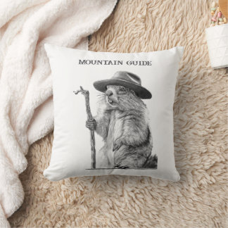 Mountain guide - Whimsical marmot design Cushion