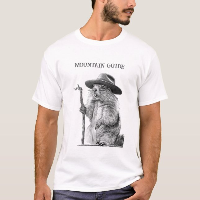 Mountain guide - Whimsical marmot design T-Shirt (Front)