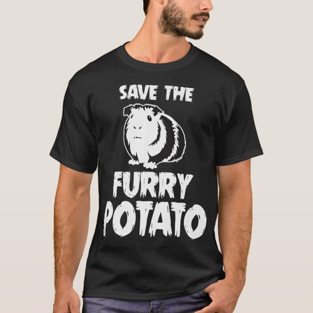 Mountain Guinea Pig Design Save The Furry Potato P T-Shirt (Front)