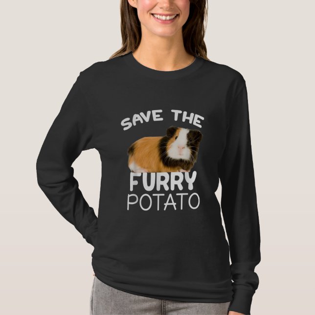 Mountain Guinea Pig - Save Furry Potato T-Shirt (Front)