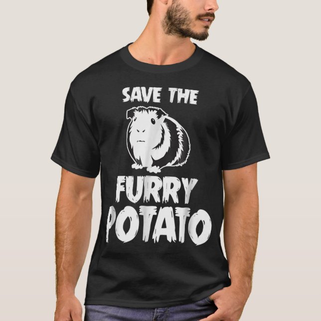 Mountain Guinea Pig   Save The Furry Potato Tshirt (Front)