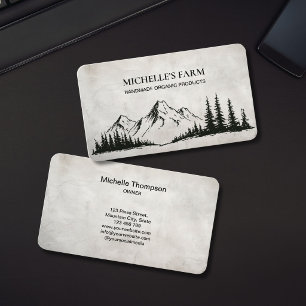 Mountain Handmade Farm Rustic Vintage Pine Tree Bu Business Card