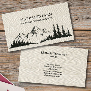 Mountain Handmade Farm Rustic Vintage Pine Tree Bu Business Card