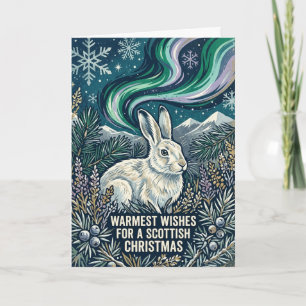 Mountain Hare Northern Lights Scottish Christmas Card