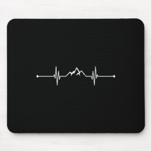 Mountain Heartbeat Graphic Hiking Travel Athletic  Mouse Mat