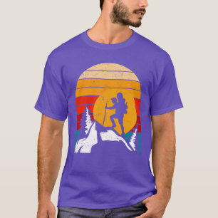 Mountain Hike Retro Sunset Hiker Outdoor Hiking T-Shirt