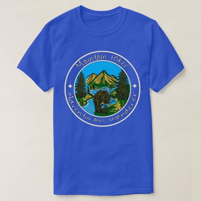 Mountain Hiker Bear Wilderness T-Shirt (Design Front)