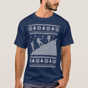 Mountain Hiker Ugly Christmas Hiking Xmas Snow Hik T-Shirt