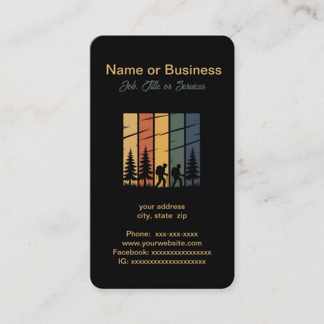 Mountain hiking business card (Front)