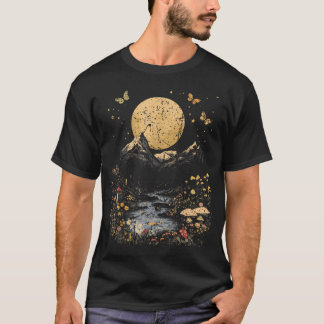Mountain Hiking Cottagecore Flower Summer Camping T-Shirt
