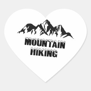 Mountain hiking heart sticker