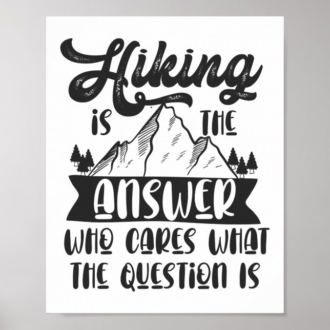 Mountain Hiking Is The Answer Who Cares What The Poster (Front)
