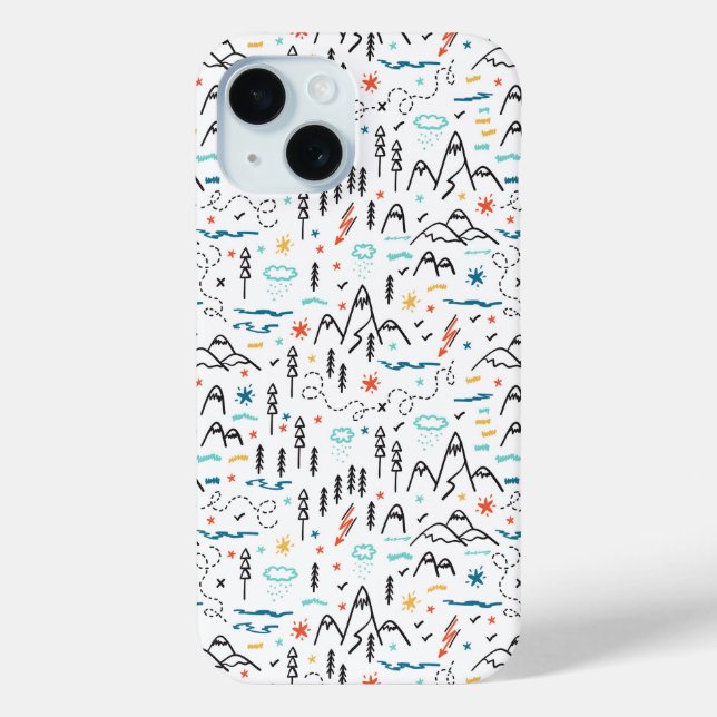 Mountain Hiking Pattern Case-Mate iPhone Case (Back)
