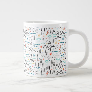 Mountain Hiking Pattern Large Coffee Mug