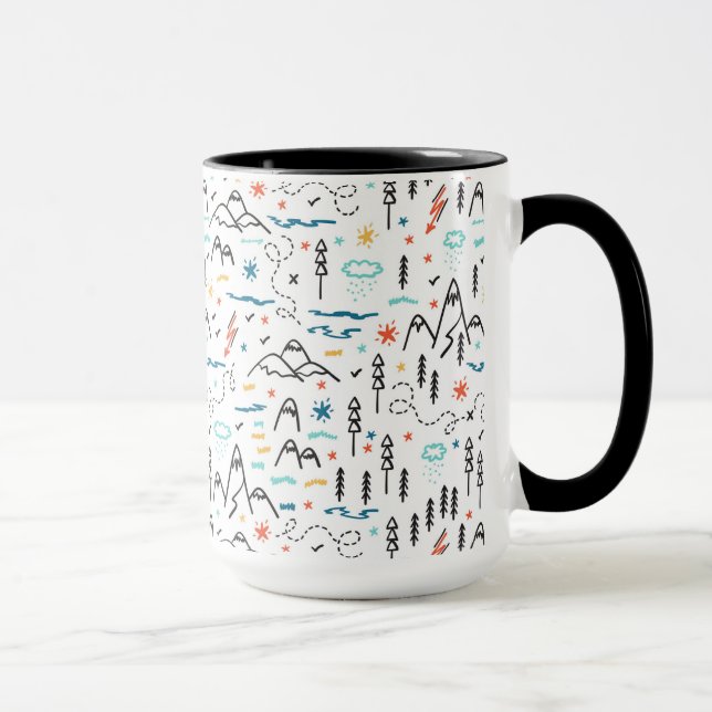 Mountain Hiking Pattern Mug (Right)