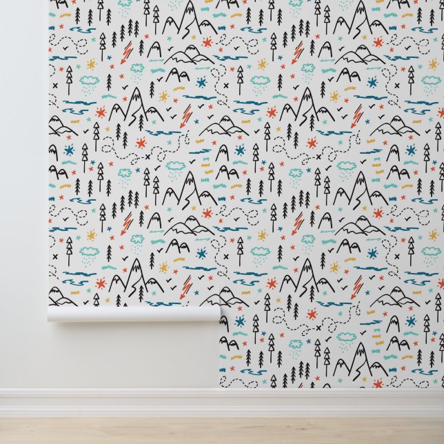 Mountain Hiking Pattern Wallpaper (Application)