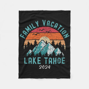 Mountain Hiking Skiing Family Vacation Lake Tahoe  Fleece Blanket