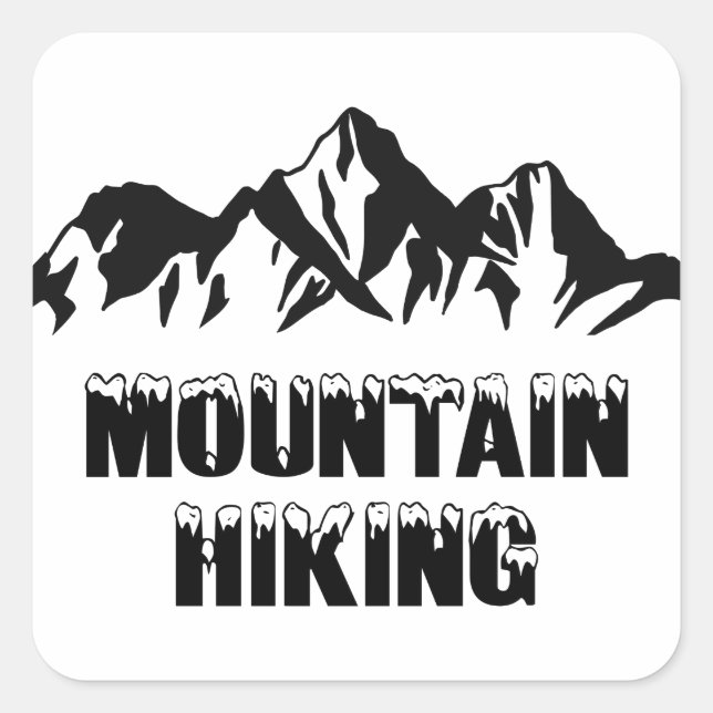 Mountain hiking square sticker (Front)