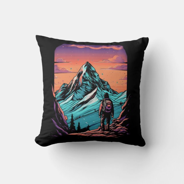 Mountain Hiking Sunset Cushion (Front)