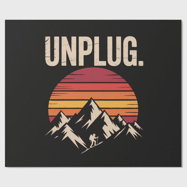 Mountain Hiking Unplug Wrapping Paper (Flat)