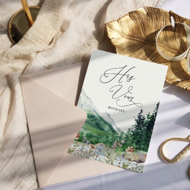 Mountain | His Wedding Vows Keepsake Card (Creator Uploaded)