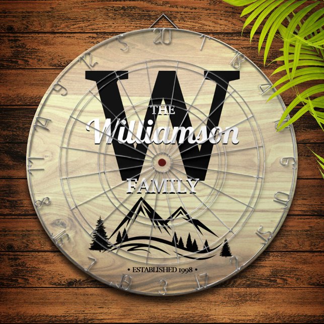 Mountain Home Family Name Personalised Dart Board (Creator Uploaded)