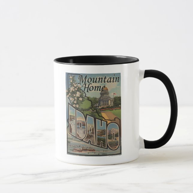 Mountain Home, Idaho - Large Letter Scenes Mug (Right)