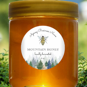 Mountain Honey Forest Trees Bee Apiary Product Classic Round Sticker