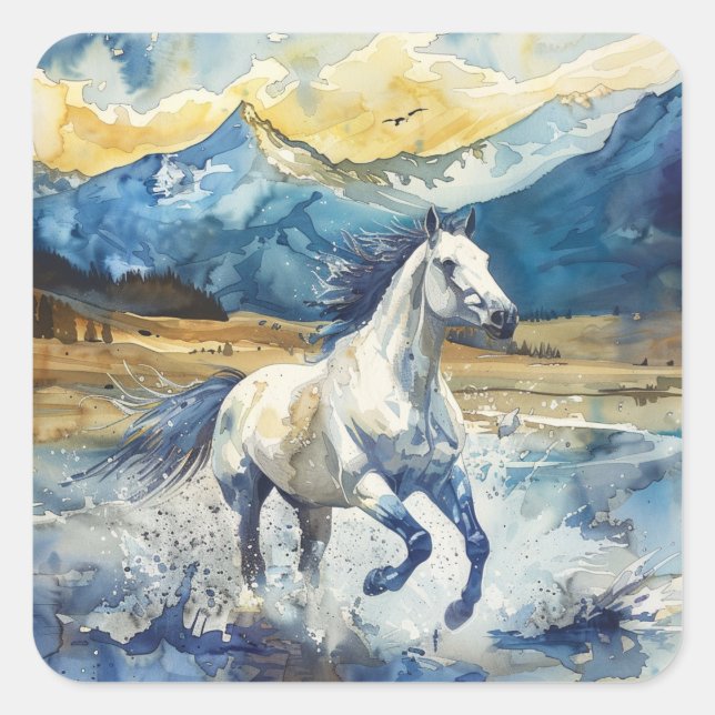 Mountain Horse Square Sticker (Front)