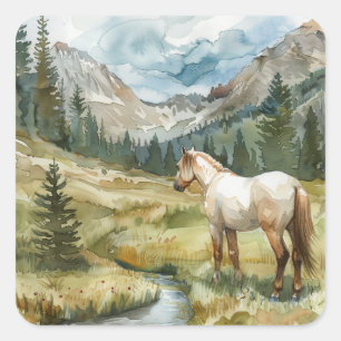 Mountain Horse Square Sticker