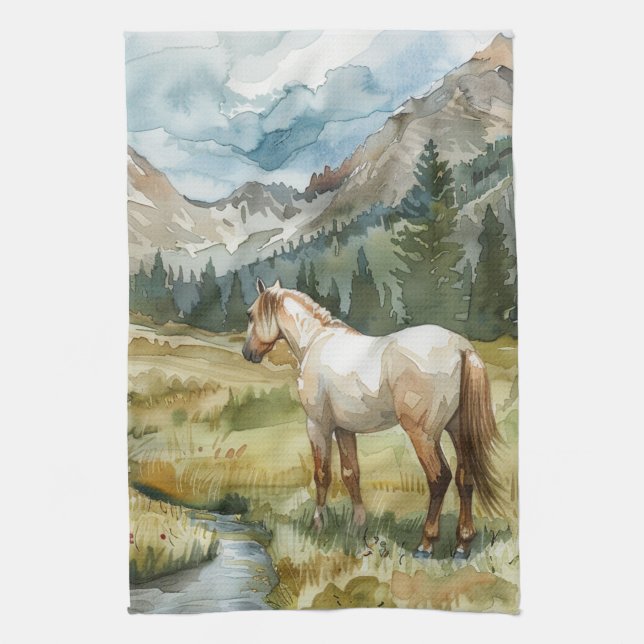 Mountain Horse Tea Towel (Vertical)