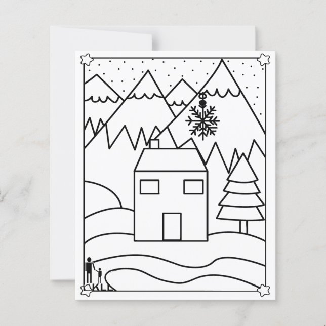 Mountain houses colouring pages (Front)