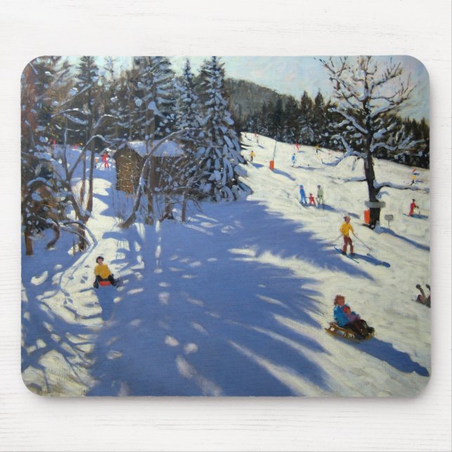Mountain hut Morzine Mouse Mat (Front)