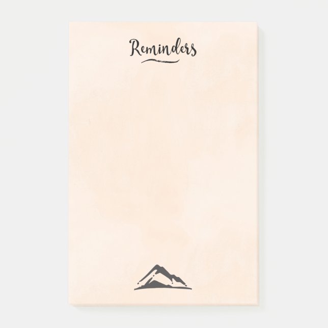 Mountain Illustration in Black - Reminders Post-it Notes (Front)
