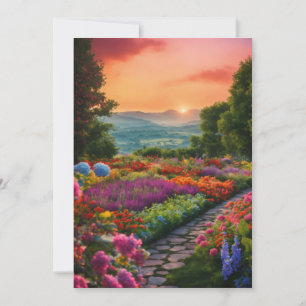 Mountain Impressionistic Sunset Holiday Card