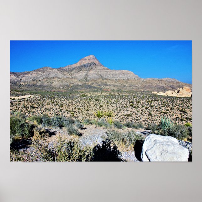 Mountain in Nevada Desert Poster (Front)