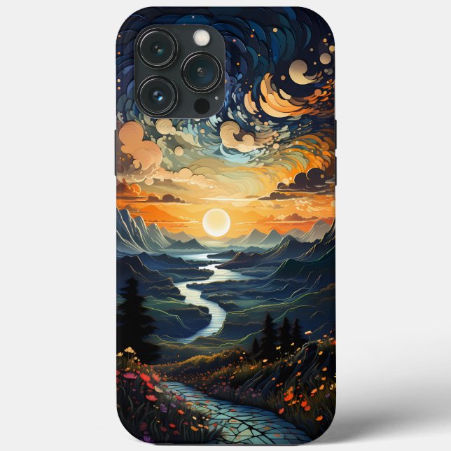 mountain in Pointillism iPhone / iPad case (Back)