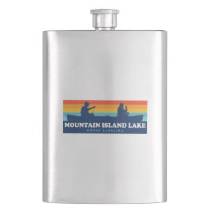 Mountain Island Lake North Carolina Canoe Hip Flask