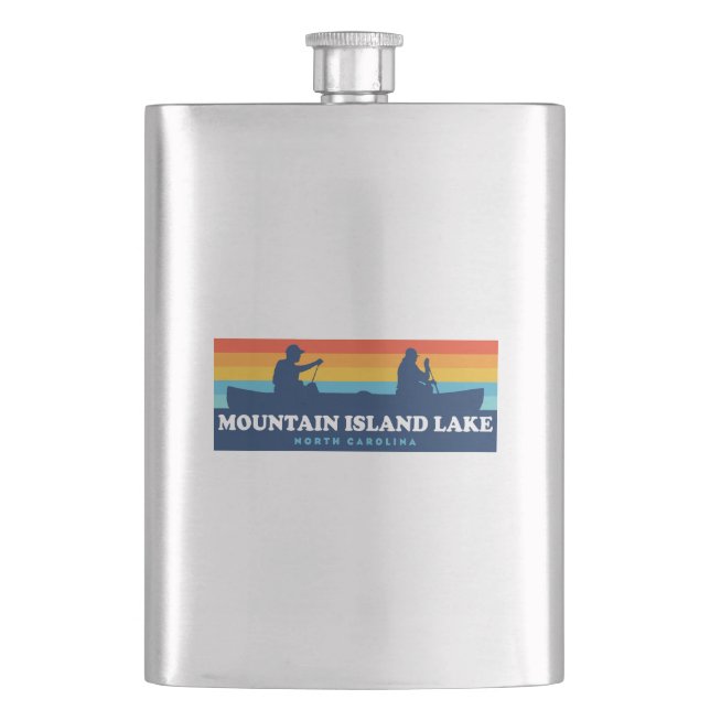Mountain Island Lake North Carolina Canoe Hip Flask (Front)